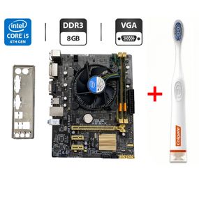 Комплект: материнська плата Asus H81M-K / Intel Core i5-4570 (4 ядра по 3.2 - 3.6 GHz) / 8GB DDR3 / Intel HD Graphics 4600 / Socket LGA1150 / Кулер BOX б/в + Подарунок Розумна інтерактивна зубна щітка Colgate Connect M1 / Bluetooth