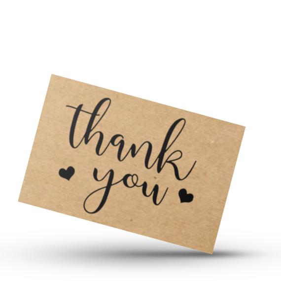 Крафт этикетка с печатью "Thank You" 40x25 мм, 250 шт/рулон, Viskom | Зображення 1