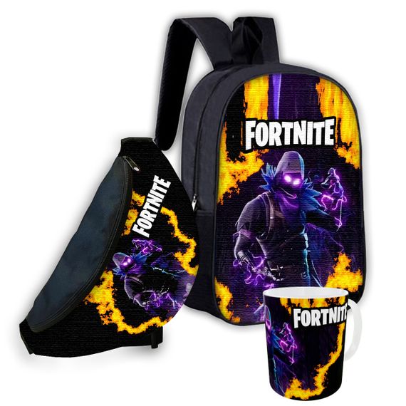 Набор детский Fortnite рюкзак 36х27см сумка-бананка,кружка с принтом для мальчика (01600)