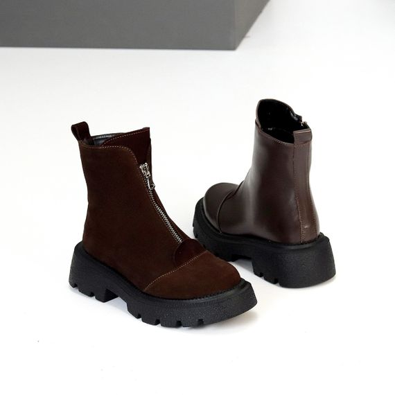 Шикарні шкіряні черевики на блискавці натуральна шкіра колір Шоколад | Зображення 9