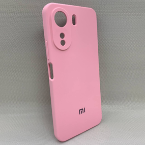 Чохол з логотипом для Poco C65 | Протиударний | Soft Touch | Рожевий