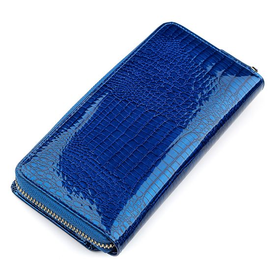 Кошелек женский ST Leather 18435 (S7001A) лакированный Синий | Зображення 1
