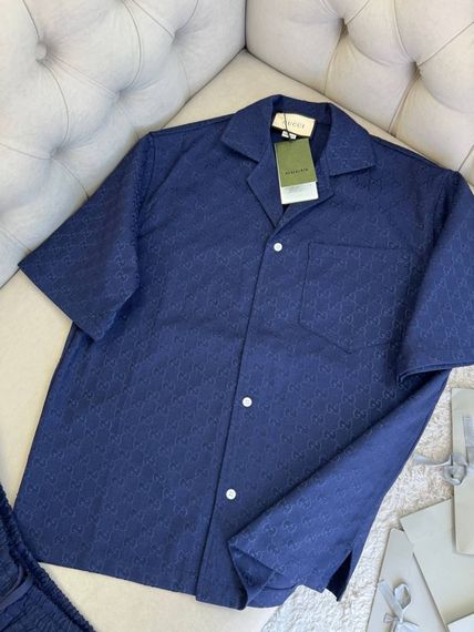 Комплект Gucci Printed Blue синій (сорочка та шорти) sp128 | Зображення 5