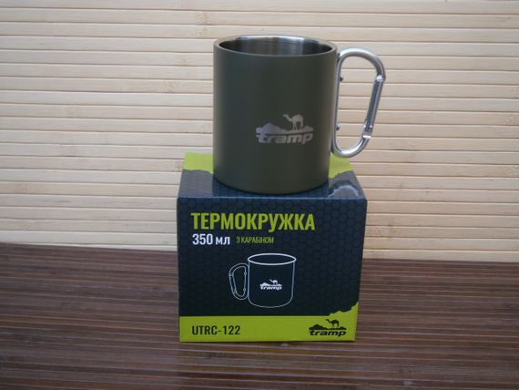 Сталева термокухоль з карабіном Tramp 350 мл UTRC-122-olive Півниковий кухоль із карабіном термо | Зображення 4