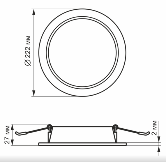 LED Панель врізна кругла 20W 5000К VL-DLBR-205 Videx | Зображення 3