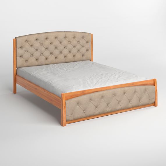 Односпальне дерев'яне ліжко Mebigrand Мехіко Вільха/Аляска 23 (Бежевий) 90х200 см (MBG-11965) | Зображення 1