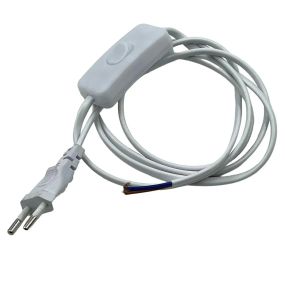 Шнур-бра 1,5 м, белый, с переключателем, 6А 220В, для бра и торшеров