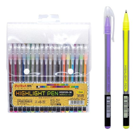 Набір гелевих ручок "Highlight Pen" HG6120-36, 36 кольорів (116587)