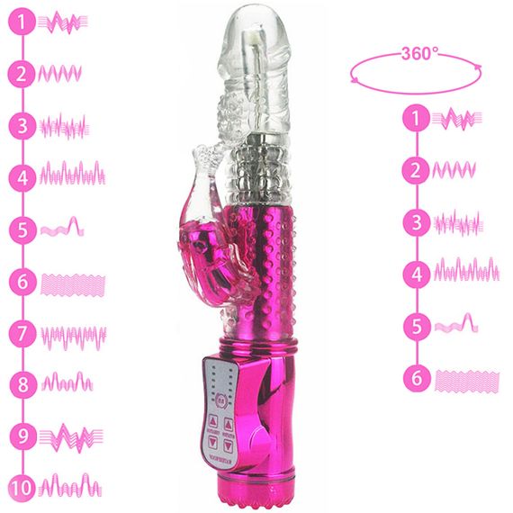 Вібратор (Кролик Hi-Tech) Babydoll Універсальний. Рожевий 350340 АAА-4