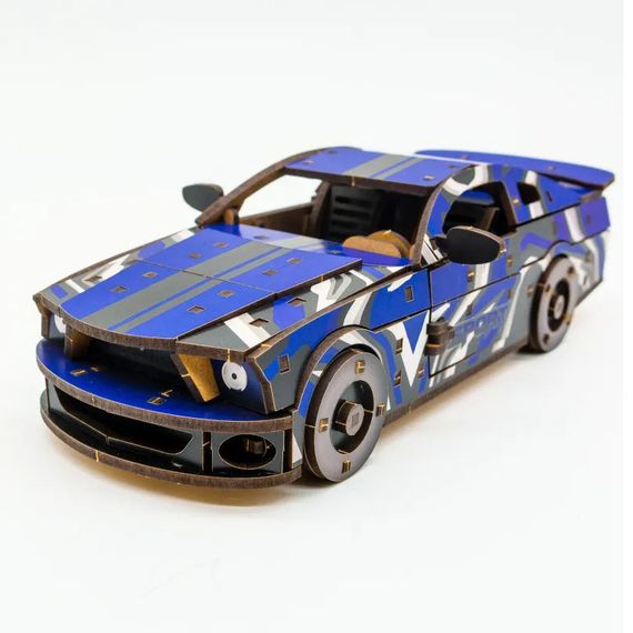 Дерев'яний 3D конструктор Mustang GT Puz-00642, 162 деталей | Зображення 2