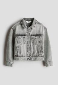 Дитяча джинсова куртка для дівчинки H&M 140 см Сірий (25072408B)