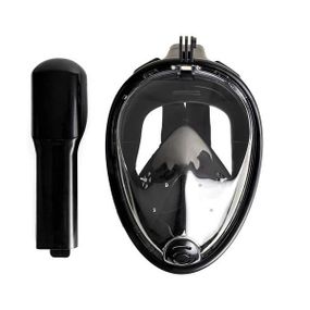 Маска повнолицева Tribord Freebreath для снорклінгу, підводного плавання чорна (L-XL)