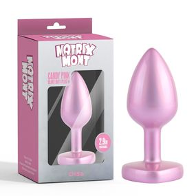 Анальная пробка розовая CHISA MATRIX MONT с перламутром и розовым камнем в форме сердца, размер M sexstyle