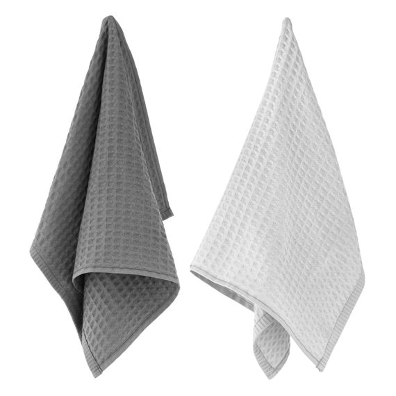 Набір рушників для кухні Ardesto Pique, 40x60см, 2шт, 100% бавовна, сірий темний, сірий світлий (ART4060VG) | Зображення 1