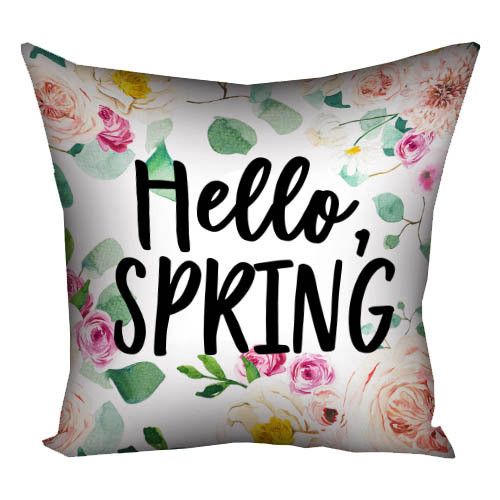 Подушка габардинова з принтом Hello, spring 30x30 (3P_21M031)