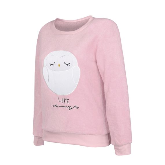 Женская тёплая пижама Lesko Owl Pink XL для дома | Зображення 1
